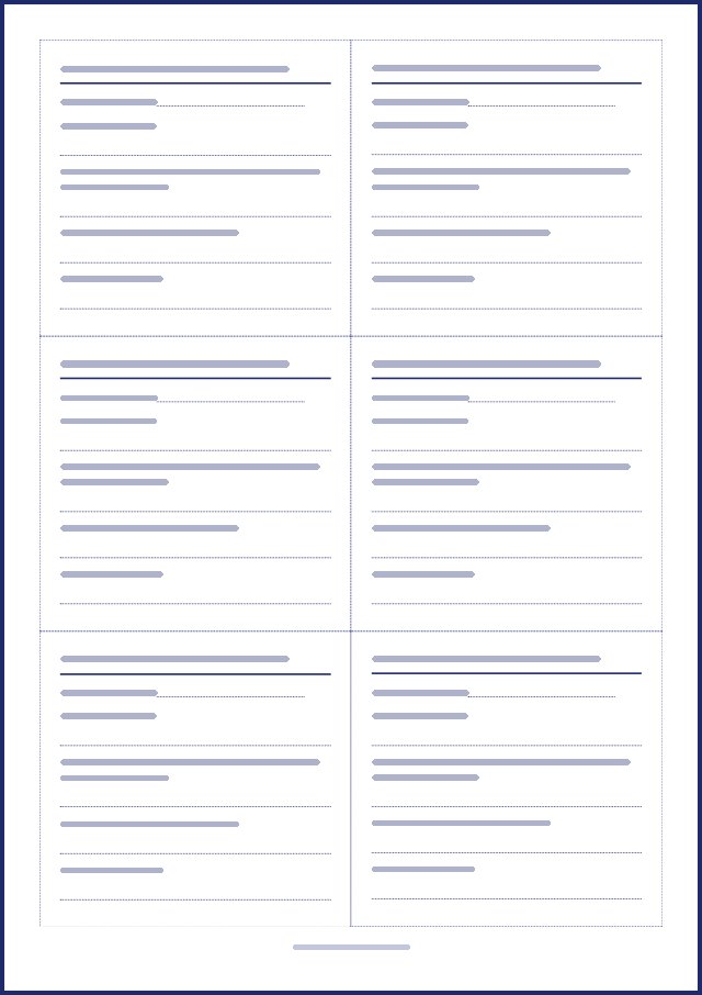 Aperçu d’une page de bulletins de vote, texte masqué