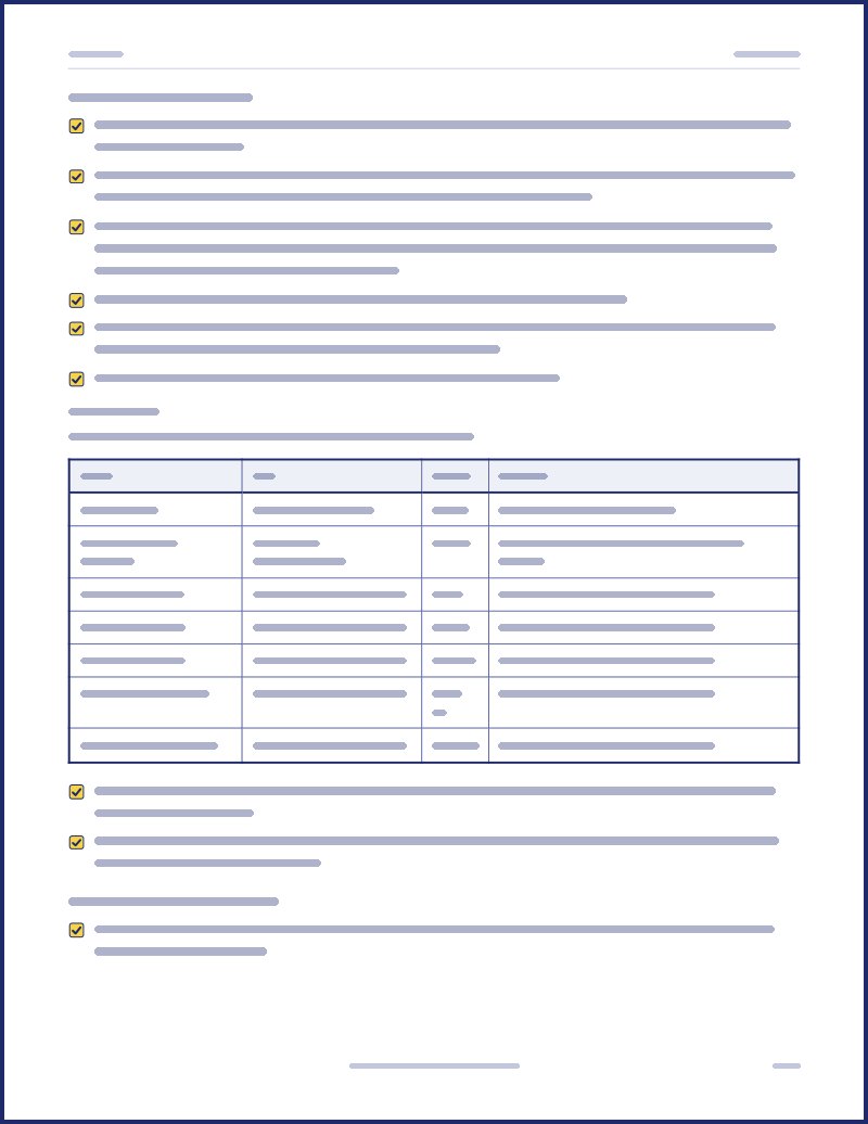 Preview of a host guide page, text hidden