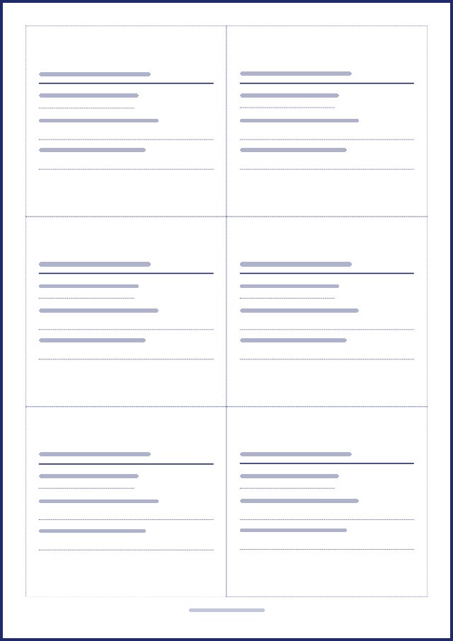 Aperçu d’une page de bulletins de vote, texte masqué