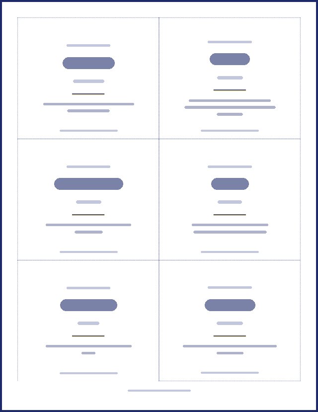 Preview of a name tag page, text hidden