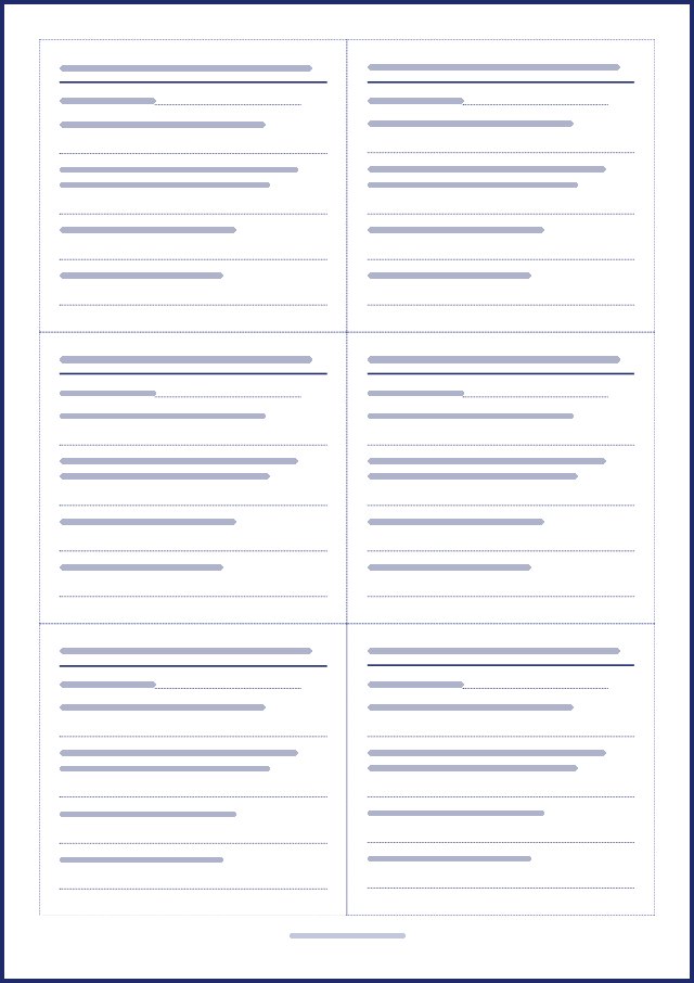 Aperçu d’une page de bulletins de vote, texte masqué