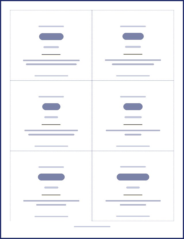 Preview of a name tag page, text hidden