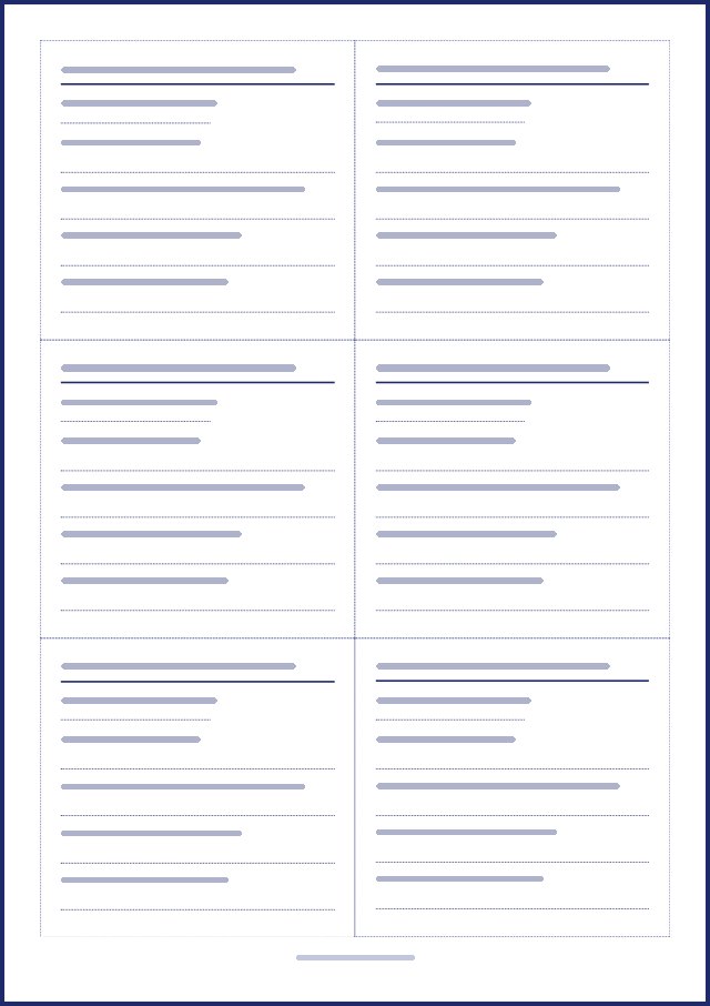 Aperçu d’une page de bulletins de vote, texte masqué