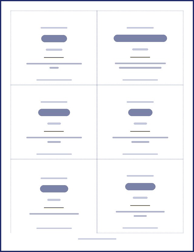 Preview of a name tag page, text hidden