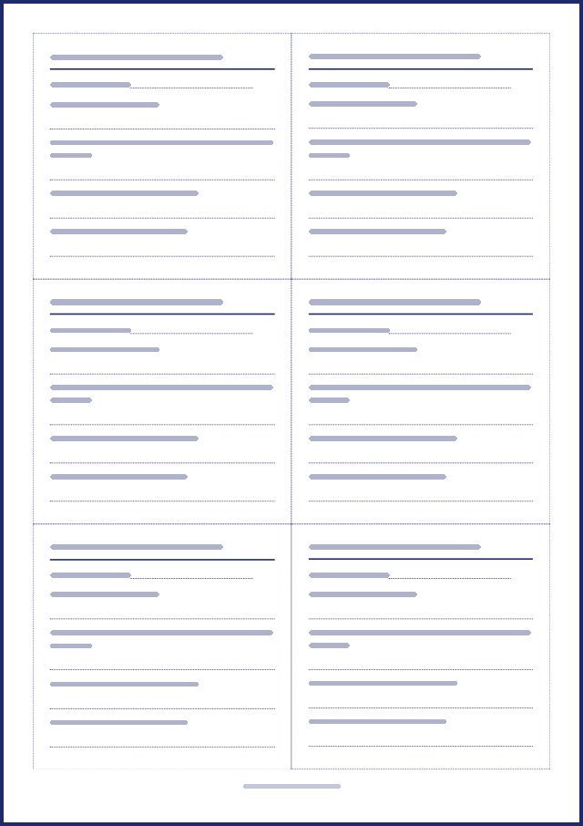 Aperçu d’une page de bulletins de vote, texte masqué