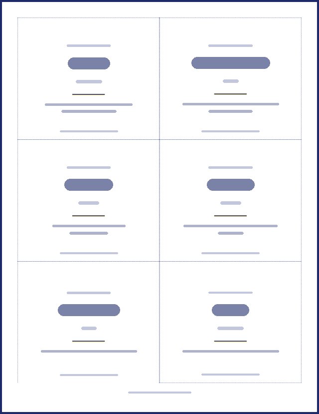 Preview of a name tag page, text hidden
