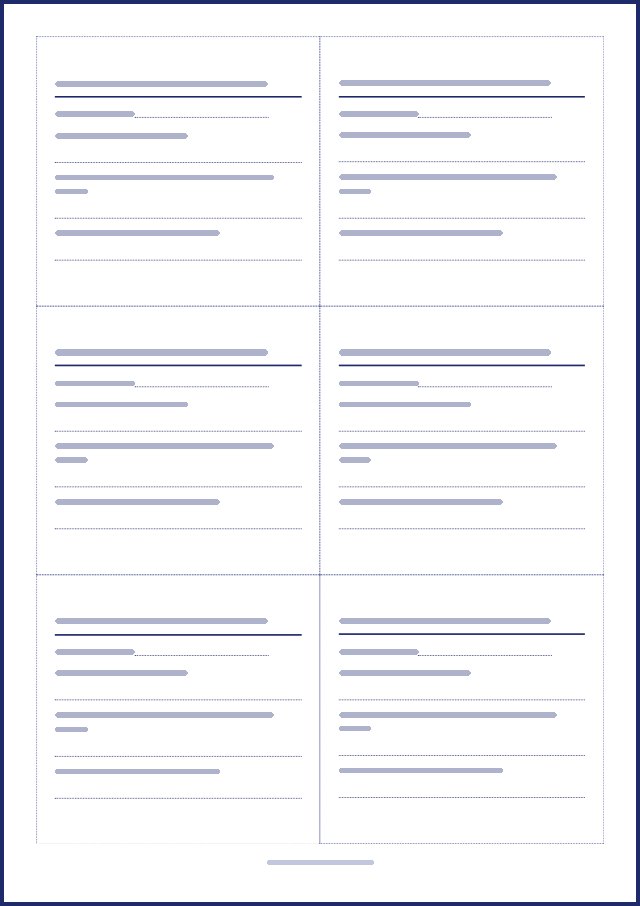 Aperçu d’une page de bulletins de vote, texte masqué
