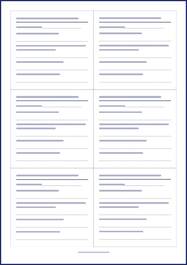 Aperçu d’une page de bulletins de vote, texte masqué