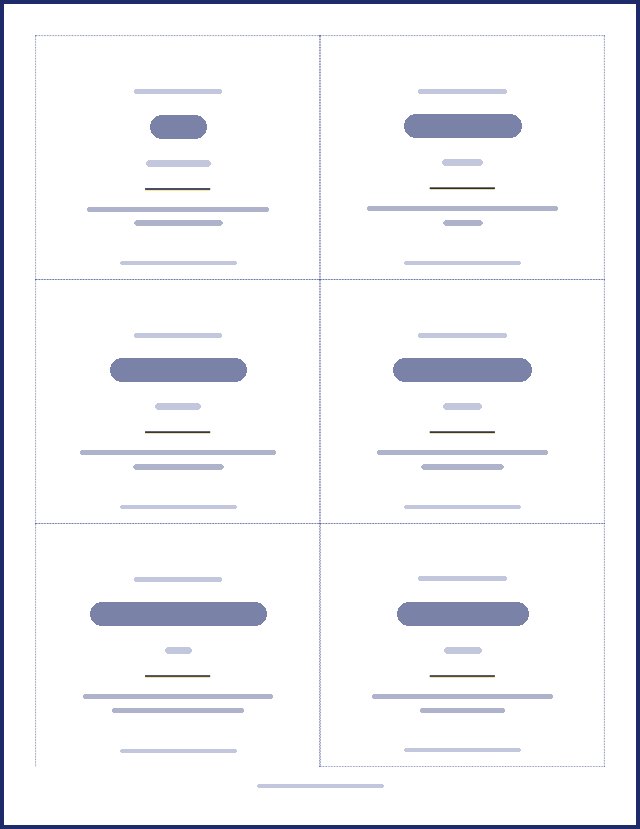 Preview of a name tag page, text hidden