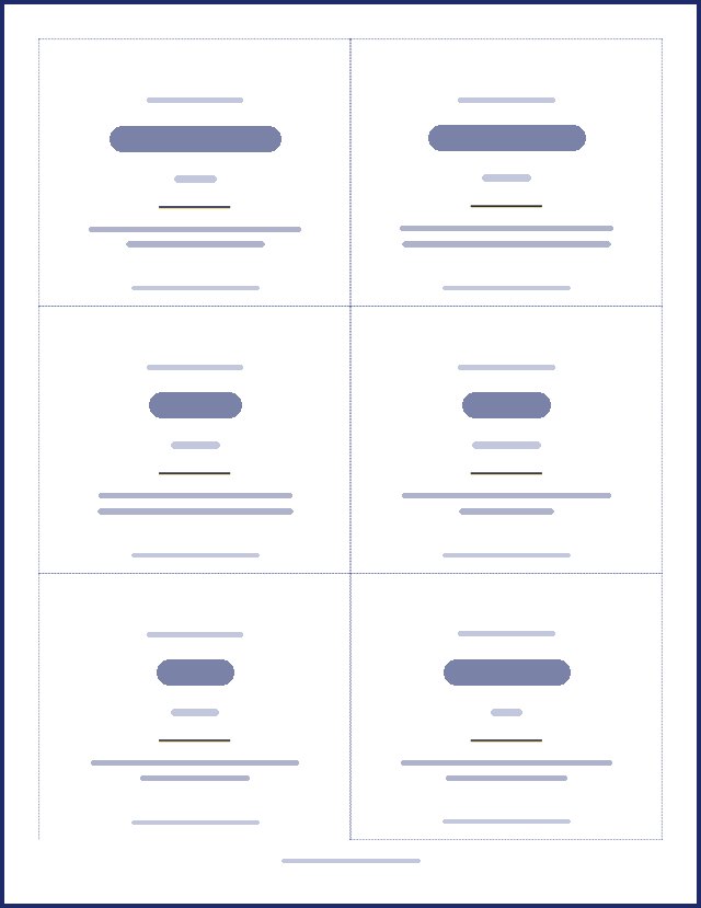 Preview of a name tag page, text hidden