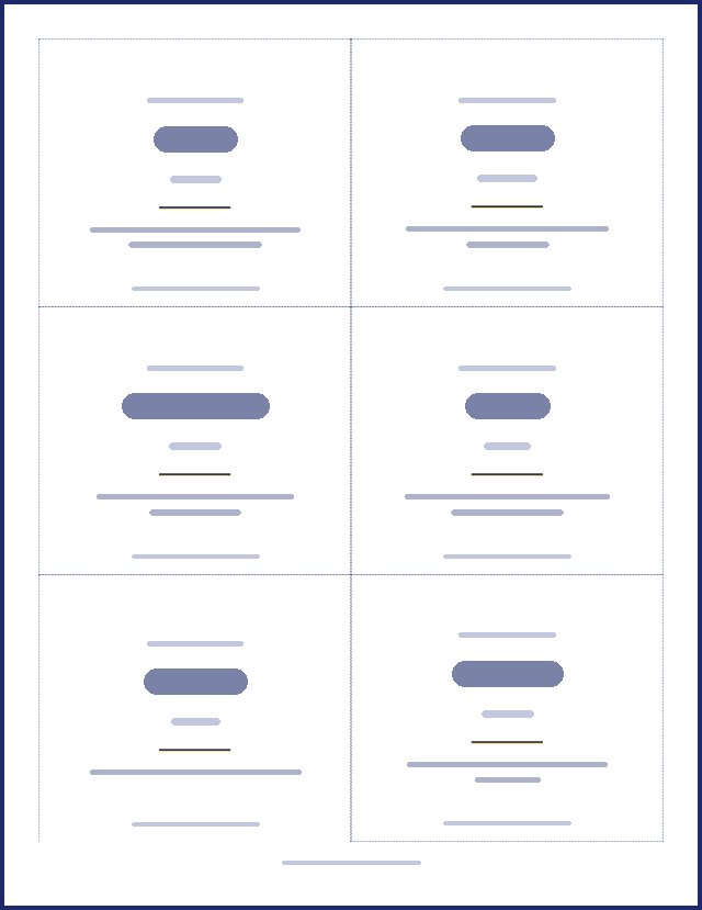 Preview of a name tag page, text hidden