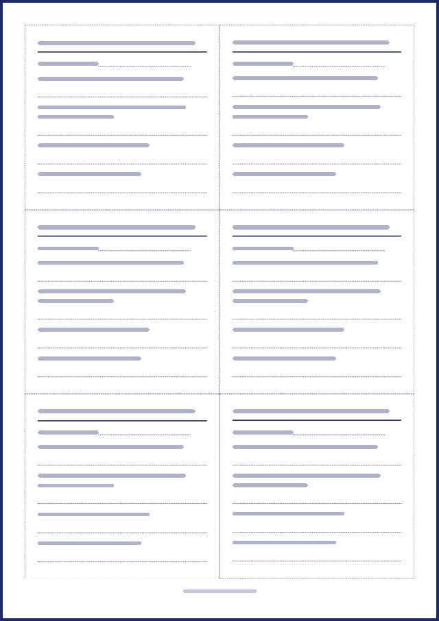 Aperçu d’une page de bulletins de vote, texte masqué